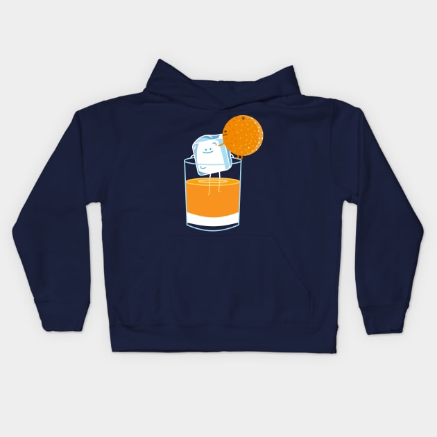 Orange juice couple Kids Hoodie by spontania